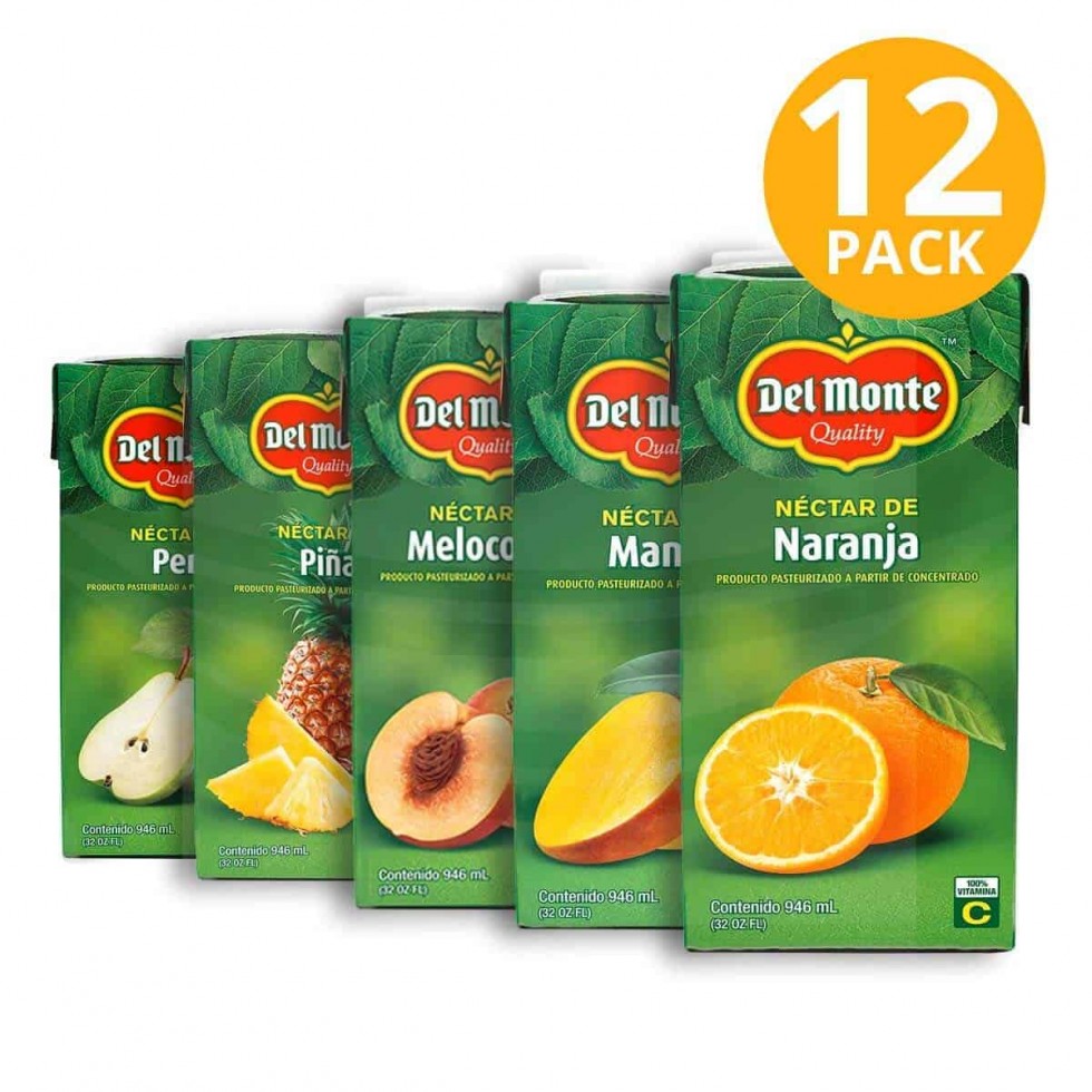 Del Monte Tetra (Manzana, Piña, Melocoton, Ponche) 946 ml.