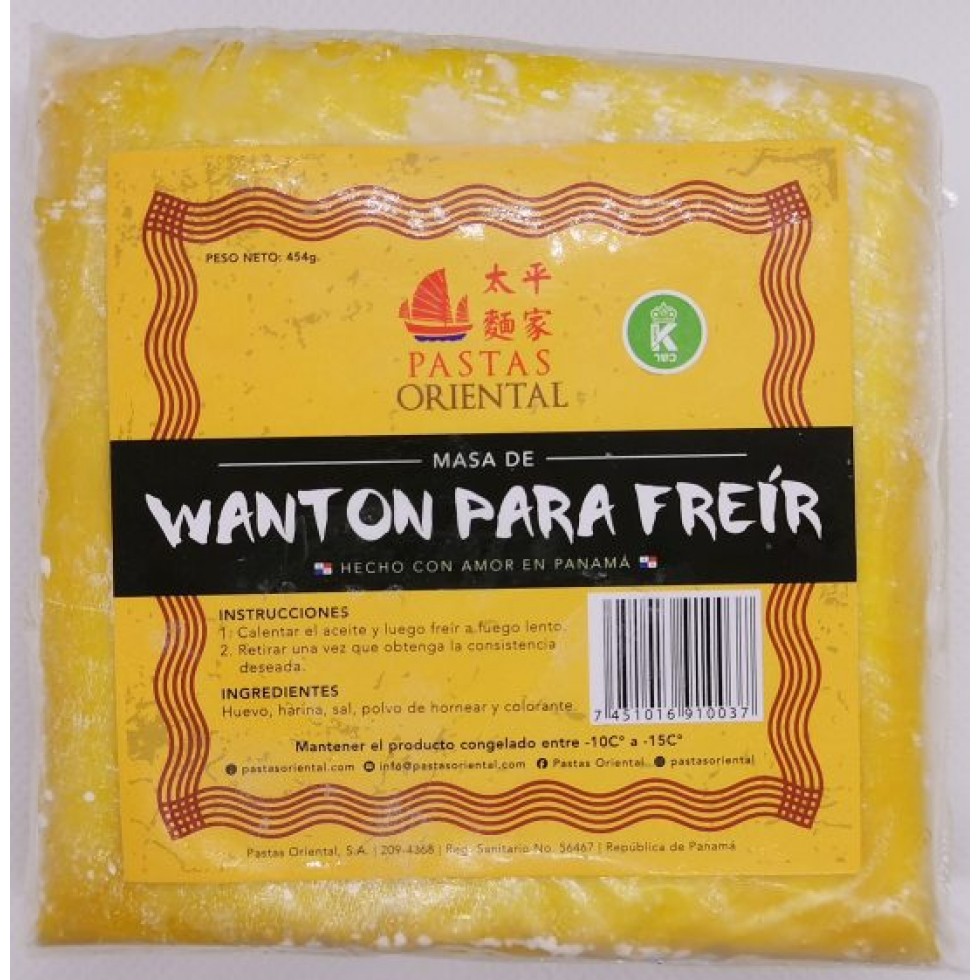 Pastas Oriental Masa de Wanton para Freir 454 g