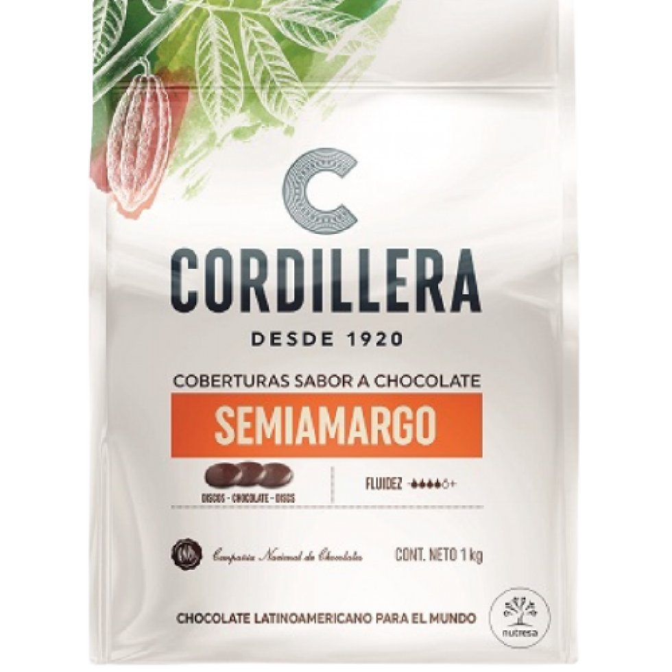 Cordillera Cobertura de Chocolate Semiamargo 1kg